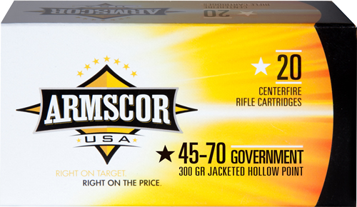 ARMSCOR 45-70 GOV 300GR JHP - 20RD 10BX/CS 1 ARMSCOR 45-70 GOV 300GR JHP - 20RD 10BX/CS