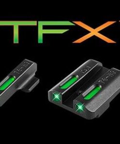 Truglo TFX Tritium/Fiber-Optic Day/Night Sights Fits KAHR Arms K MK P PM T &TP Models with New Dovetail (Post 2004) White Outline Front/Rear Green