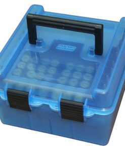 DELUXE RIFLE AMMO BOX - CLEAR BLUE, 100/RD, R-100