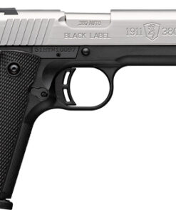 BROWNING 1911-380 STAINLESS - 380ACP 4.25"FS 8RD BLK/SS