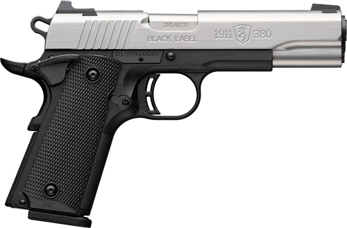 BROWNING 1911-380 STAINLESS - 380ACP 4.25"FS 8RD BLK/SS 1 BROWNING 1911-380 STAINLESS - 380ACP 4.25"FS 8RD BLK/SS