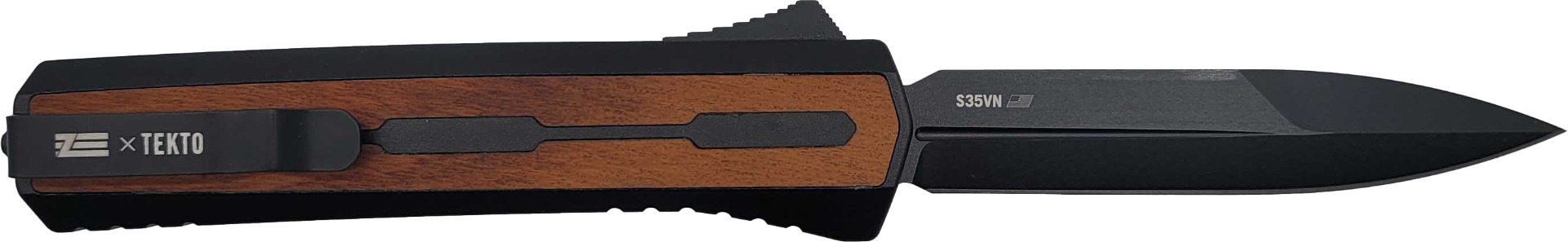 Zastava A7 OTF Knife - American Walnut Wood | S35VN Spear Point Blade