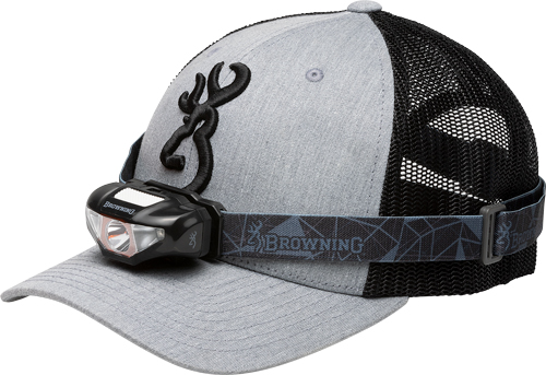 BROWNING CAP/HEADLAMP COMBO - GRAY/BLK W/100 LUMEN LIGHT 1 BROWNING CAP/HEADLAMP COMBO - GRAY/BLK W/100 LUMEN LIGHT