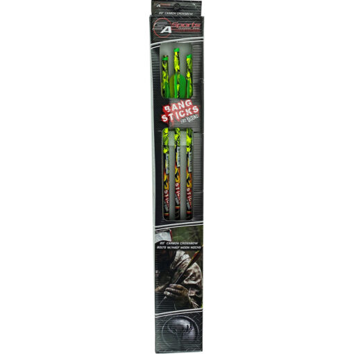 SA Sports Bang Sticks Crossbow Bolt 20 in. Hi Vis Neon Camo 6 pk.