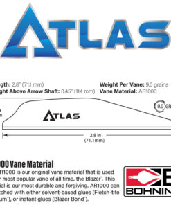 Bohning Atlas Vanes Teal 100 pk.
