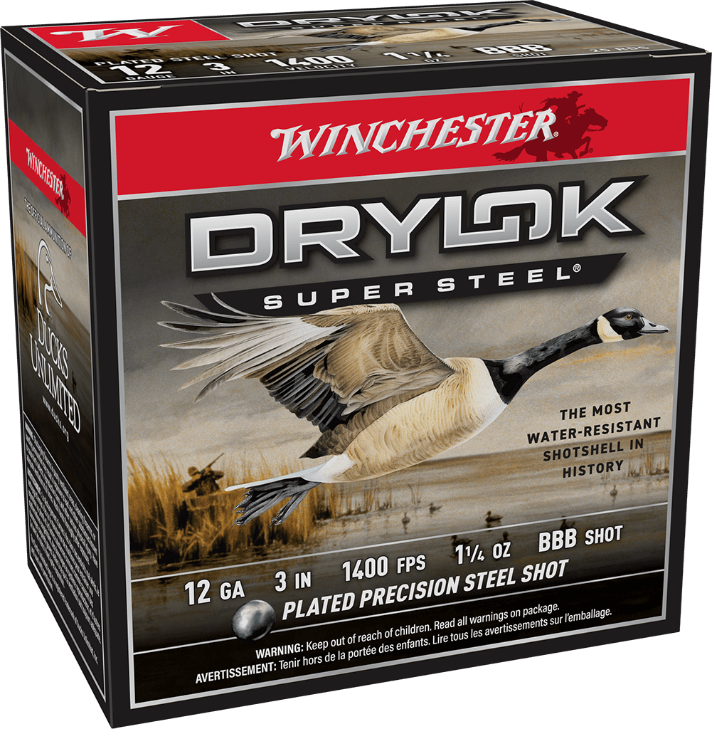 WINCHESTER 12 GA 3" BBB DRYLOK STEEL MAGNUM 1-1/4 OZ 25 RD/BX 10 BX/CS