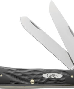 Case Cutlery Rough Black Trapper 4-1/8" Stainless Blade Folding Knife