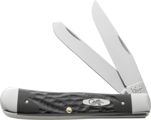 Case Cutlery Rough Black Trapper 4-1/8" Stainless Blade Folding Knife