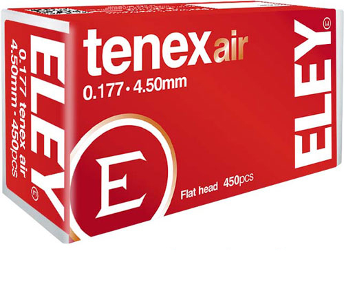 ELEY TENEX AIR PELLETS 177 - 4.50MM 8.2 GRAINS 450-PACK 1 ELEY TENEX AIR PELLETS 177 - 4.50MM 8.2 GRAINS 450-PACK