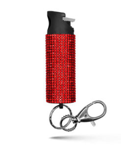 PEPPER SPRAY KEYCHAIN WITH RHINESTONES - RED
