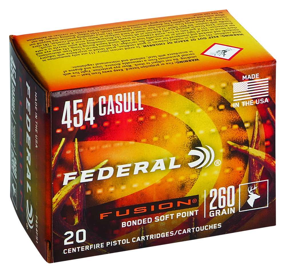 FEDERAL FUSION PISTOL AMO 454 CASULL 260GR 20RD (10 BOX CASE)