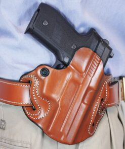 DESANTIS SPEED SCABBARD HOLSTR - RH OWB LEATHER SF XDM 3.8" TAN