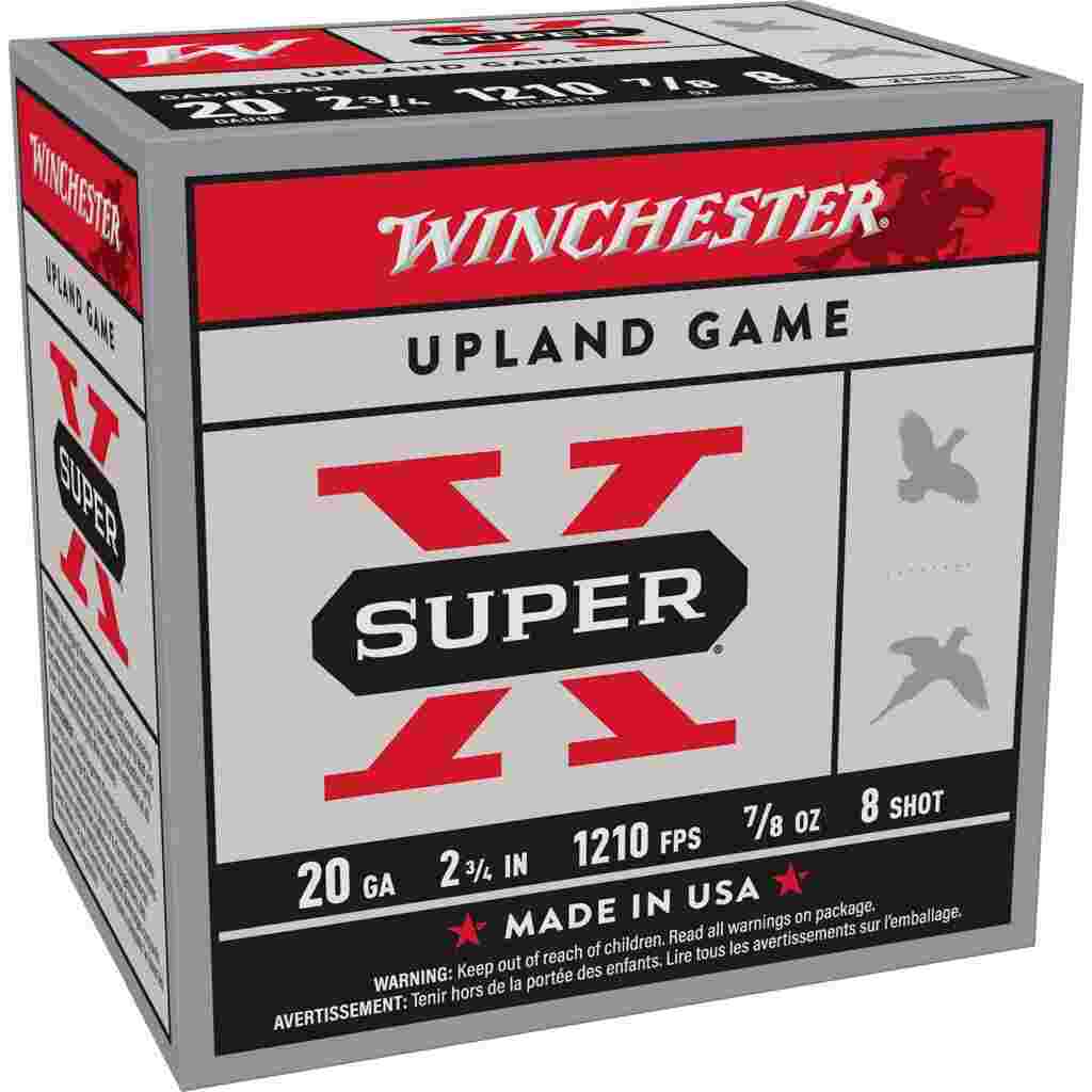 Winchester Super-X Game Shotshells 20 ga 2-3/4" 7/8 oz 1210 fps #8 25/ct 1 Winchester Super-X Game Shotshells 20 ga 2-3/4" 7/8 oz 1210 fps #8 25/ct