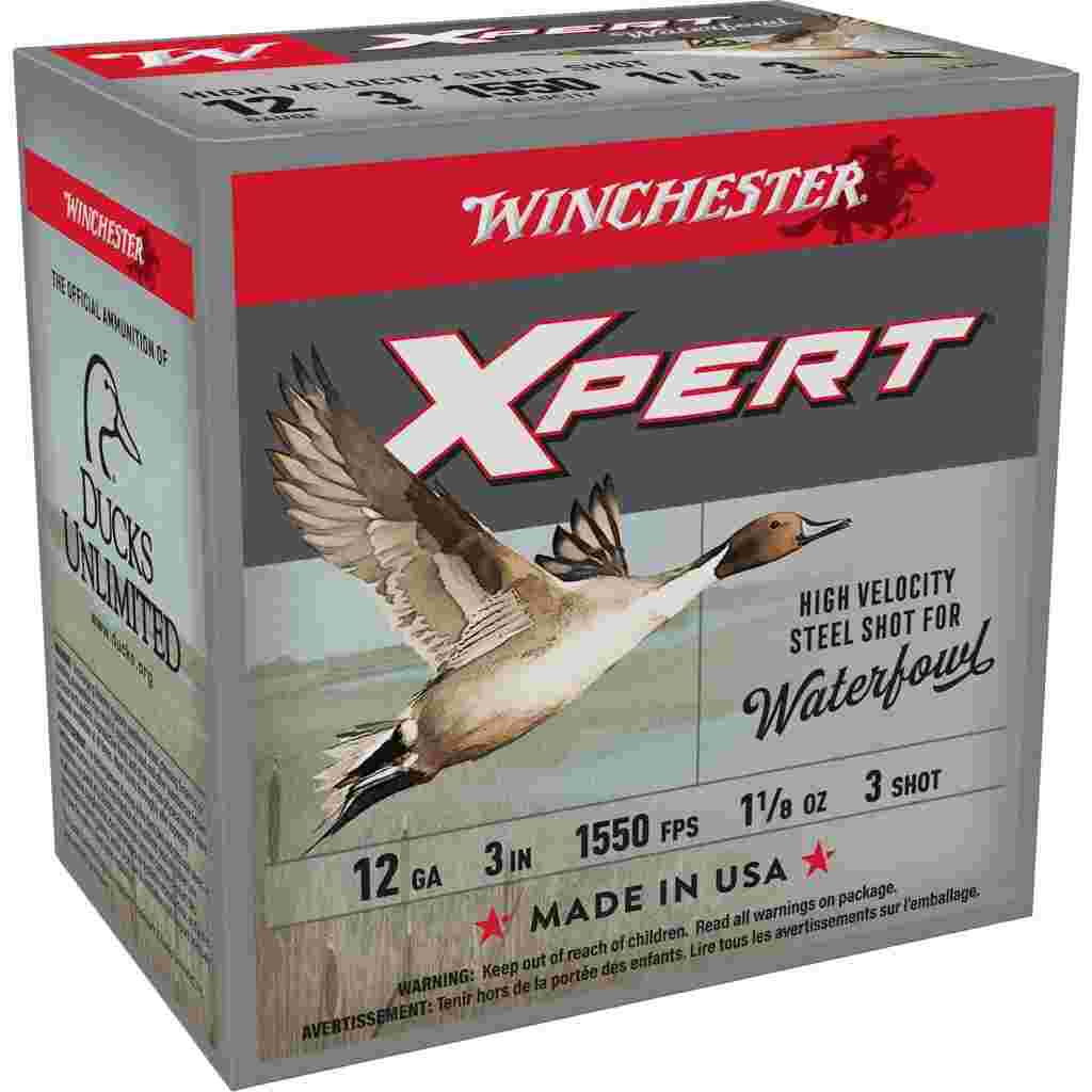 Winchester Xpert High-Velocity Steel Shotshells 12 ga 2-3/4" 1-1/16 oz 1550 fps #3 25/ct 1 Winchester Xpert High-Velocity Steel Shotshells 12 ga 2-3/4" 1-1/16 oz 1550 fps #3 25/ct
