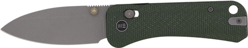 WE KNIFE BANTER 2 2.87" GREEN - CANVAS MICARTA/GRAY STONEWASH