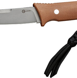 CIVIVI KNIFE TAMASHII 4.07" - BROWN CANVAS/GRAY POLISHED D2