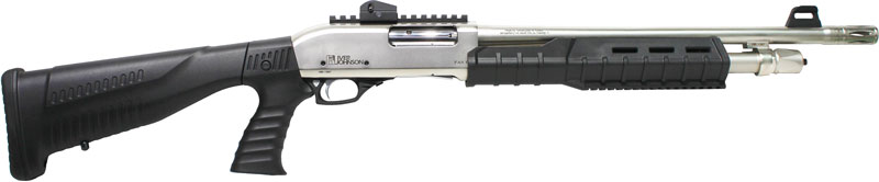 IVER JOHNSON PUMP 12GA 3" 18" - NICKEL QD PISTOL GRIP STOCK 1 IVER JOHNSON PUMP 12GA 3" 18" - NICKEL QD PISTOL GRIP STOCK