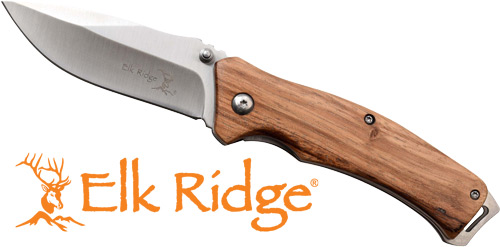 MC ELK RIDGE TRAVERSE 3.1" - DROP POINT FLDR ZEBRA WOOD/SS 1 MC ELK RIDGE TRAVERSE 3.1" - DROP POINT FLDR ZEBRA WOOD/SS