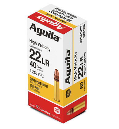 Aguila 22LR Ammunition SuperExtra 1B222328 High Velocity 40 Grain Copper Plated Round Nose 50 Rounds