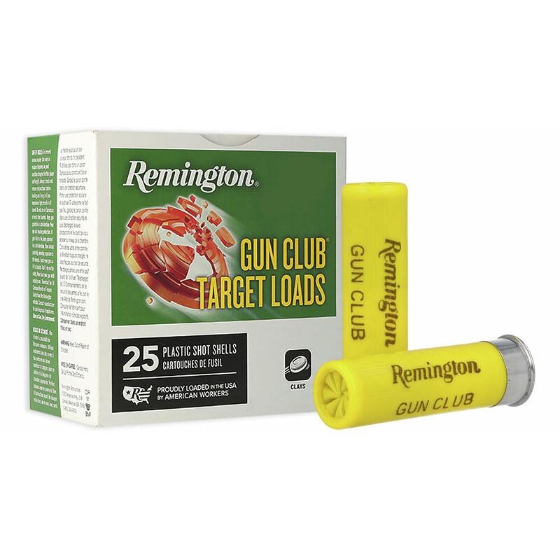 Remington Gun Club Target Load 20 ga 2 3/4" 2 1/2 dr 7/8 oz #7.5 1200 fps 25/ct 1 Remington Gun Club Target Load 20 ga 2 3/4" 2 1/2 dr 7/8 oz #7.5 1200 fps 25/ct
