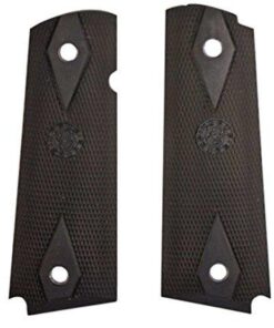 Hogue Colt Government Grips .45 1911 Rubber Grips Panels Checkered with Diamonds  - Black