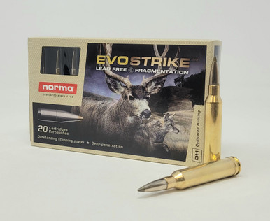 Norma 7mm Rem Magnum Ammunition Evostrike NORMA20171492 127 Grain Lead Free Instant Stop Ballistic Tip 20 Rounds