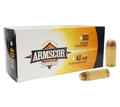 Armscor 40 S&W Ammunition 180 Grain Full Metal Jacket Value Pack 100 Rounds 1 Armscor 40 S&W Ammunition 180 Grain Full Metal Jacket Value Pack 100 Rounds