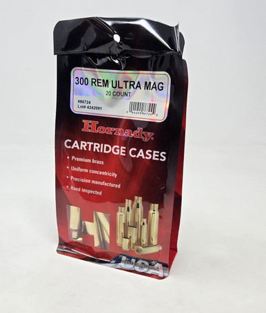 Hornady 300 RUM Unprimed Reloading Brass Casings H86724 20 Pieces