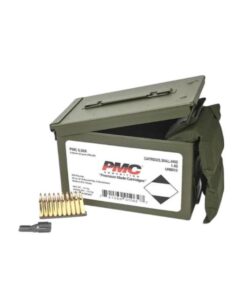 PMC Rifle Ammunition 5.56mm 55 gr FMJ 3120 fps 840/ct W/Bandoleer 840 Metal Box (2-Metal Boxes 1680/ct Total)