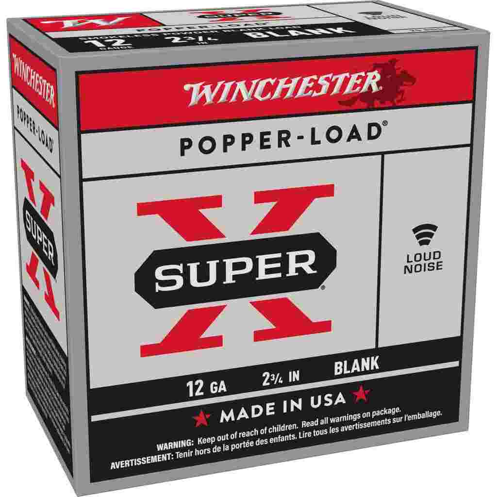 Winchester Super-X Blank Cartridges 12 ga 2-3/4" Smokeless 25/ct 1 Winchester Super-X Blank Cartridges 12 ga 2-3/4" Smokeless 25/ct