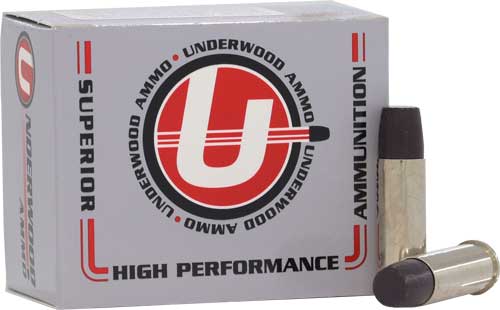 Underwood Ammo .44 Magnum 340gr HARD CAST FLAT NOSE Nickel-Plated Brass – 20rd