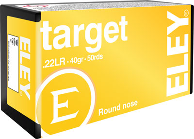 ELEY TARGET 22LR 40GR RN - 50RD 100BX/CS 1 ELEY TARGET 22LR 40GR RN - 50RD 100BX/CS