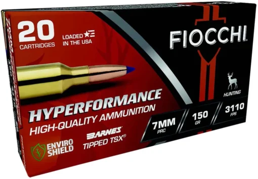 FIOCCHI AMO 7MM PRC 150GR BARNES TTSX  20-RD ( 10 BOXES PER CASE )
