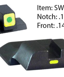 Ameriglo CAP Tritium Night Sights for S&W M&P Shield / Front Tritium - Green / Front Outline - LumiGreen / Style - CAP / Rear Paint Bar - LumiGreen