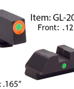 Ameriglo Glock Tritium I-Dot Night Sight Set for Glock 42 43 - Orange Outline Front / Single Green Dot Rear
