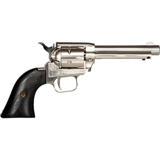 Heritage Rough Rider Revolver 22 LR. 4.75 in. Nickel Wood Grip 6 Shot