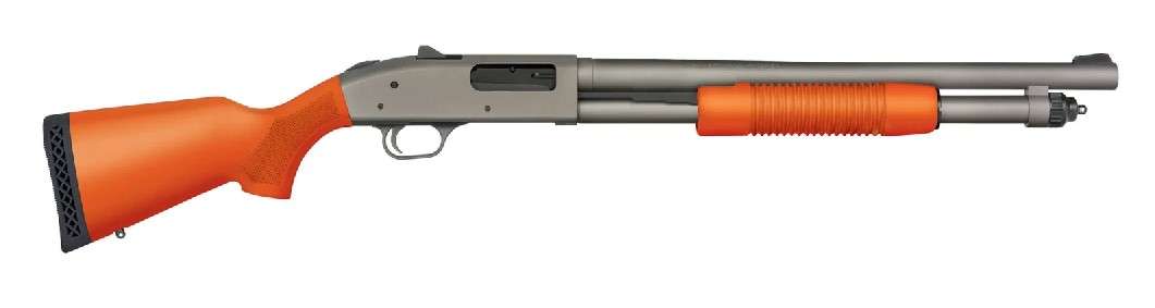 MOSSBERG 590A1 SGP 12GA 18.5IN HVY BBL GRS ORANGE SYN CORNCOB FOREND 6RD CYL CHOKE TUBE