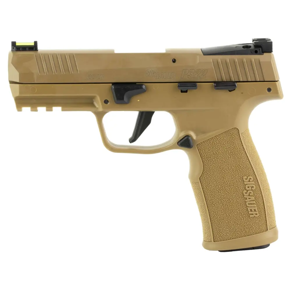 SIG SAUER P322 HGA 22LR 4IN BBL ADJ FOS OPTIC READY POLYMER GRIP FDE 3 20RD MAGS HOLSTER