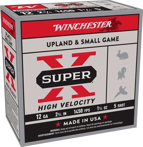 WINCHESTER 12 GA 2-3/4" #5 SUPER-X HS HIGH VELOCITY 1-1/4 OZ 25 RD/BX 10 BX/CS