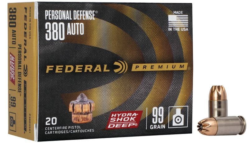 FEDERAL PREMIUM HYDRA SHOK DEEP AMO 380 AUTO 99GR HP 20RD (10 BOX CASE)