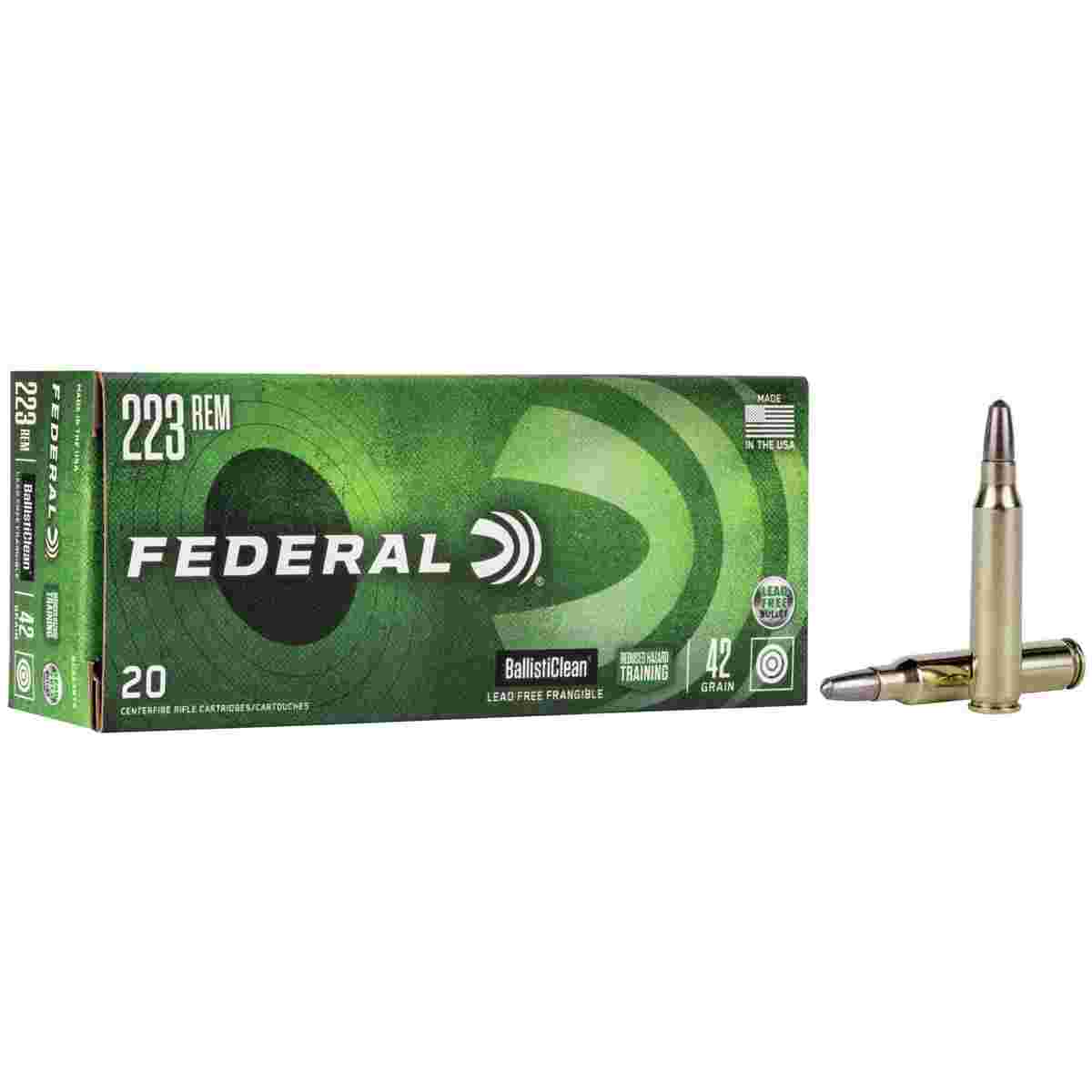Federal Ballisticlean Frangible Rifle Ammuntion .223 Rem 42 gr RHT 3450 fps 20/ct 1 Federal Ballisticlean Frangible Rifle Ammuntion .223 Rem 42 gr RHT 3450 fps 20/ct