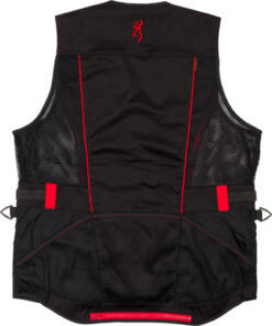BROWNING ACE SHOOTING VEST - R-HAND SM BLACK/RED TRIM