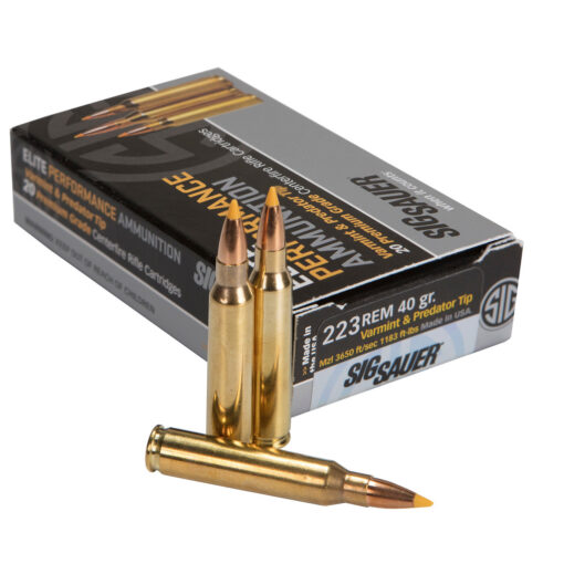 Sig Sauer Varmint and Predator Hunting Rifle Ammo 223 Rem. 55 gr.  Extreme Expansion Tip 20 rd.