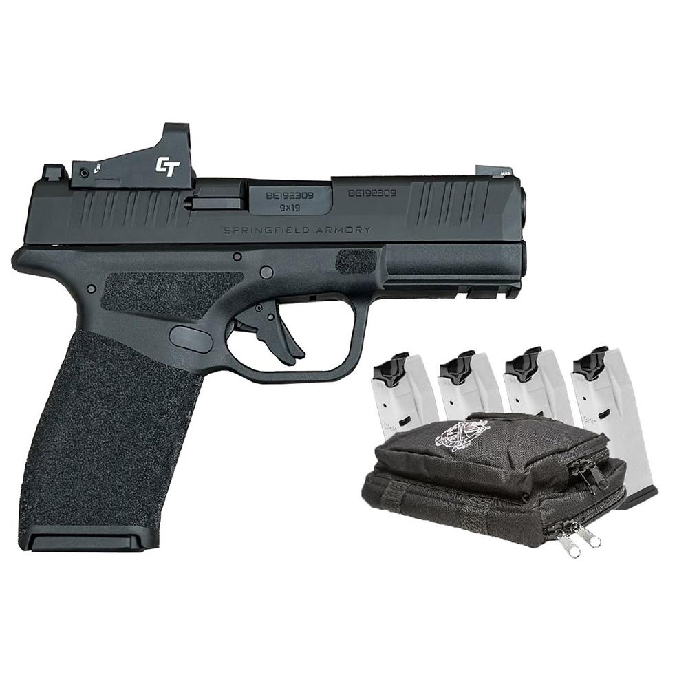 Springfield Armory Hellcat Pro Handgun 9mm Luger 10rd Magazines (5) 3.7" Barrel Black with Crimson Trace 1500 Red Dot 1 Springfield Armory Hellcat Pro Handgun 9mm Luger 10rd Magazines (5) 3.7" Barrel Black with Crimson Trace 1500 Red Dot