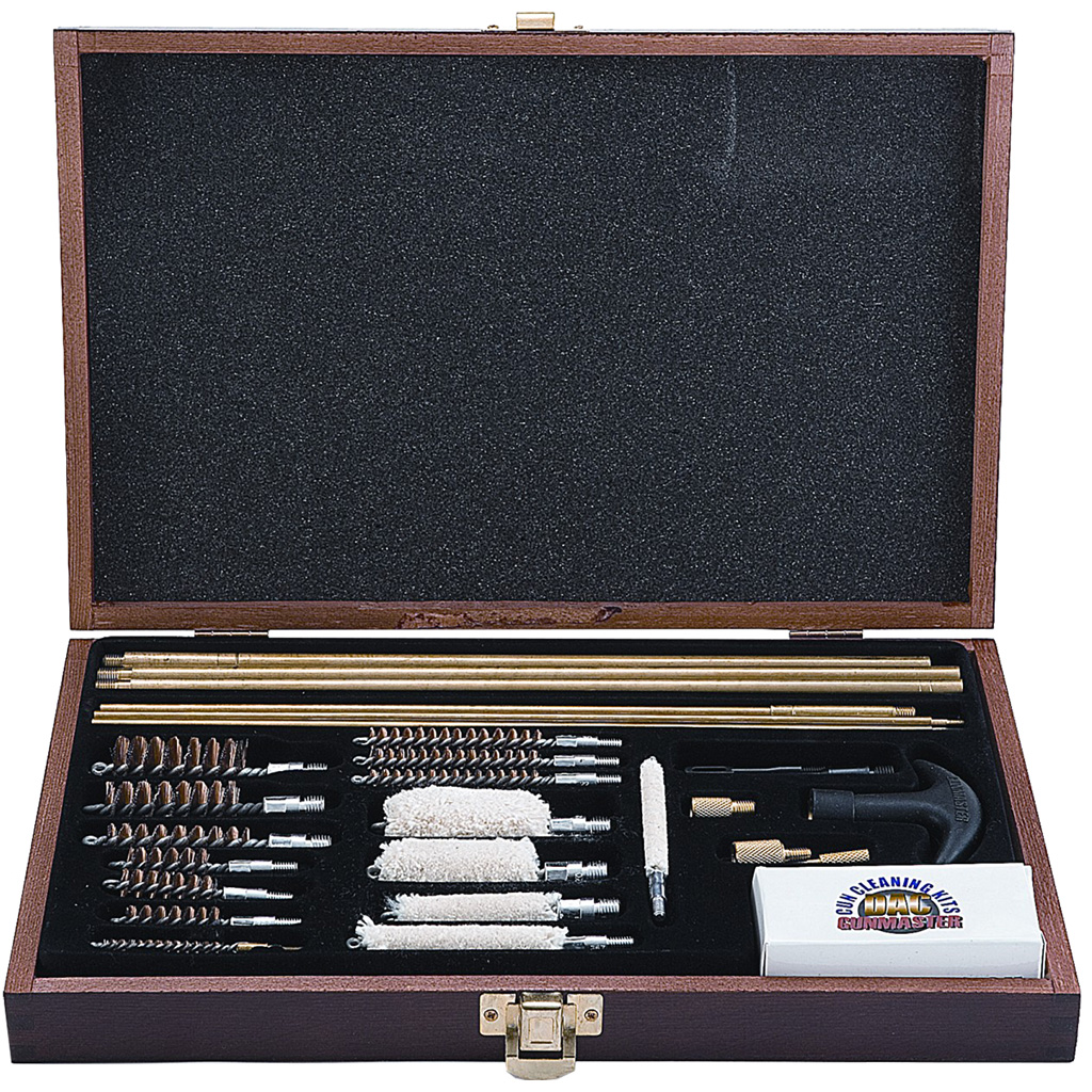 Gunmaster Deluxe Universal Gun Cleaning Kit Wooden Case 35 pc. 1 Gunmaster Deluxe Universal Gun Cleaning Kit Wooden Case 35 pc.