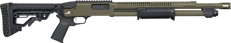 MOSSBERG 590R TACTICAL 12GA - 18.5" 6RD ADJ STK OD GREEN 1 MOSSBERG 590R TACTICAL 12GA - 18.5" 6RD ADJ STK OD GREEN
