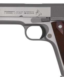 COLT GOVERNMENT 1911 38 SUPER - 5" 9RD STAINLESS ROSEWOOD