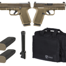 RUGER RXM TACTICAL BUNDLE 9MM PISTOL 4" THREADED, 2 TONE FDE O.R. RANGE BAG, 2-15RD MAGS