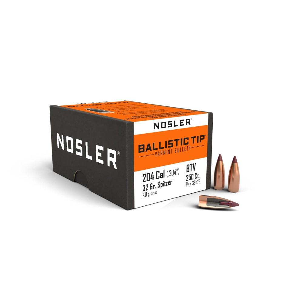 Nosler Ballistic Tip Varmint Bullets .20 cal .204" 32 gr SBT-SB 250/ct 1 Nosler Ballistic Tip Varmint Bullets .20 cal .204" 32 gr SBT-SB 250/ct