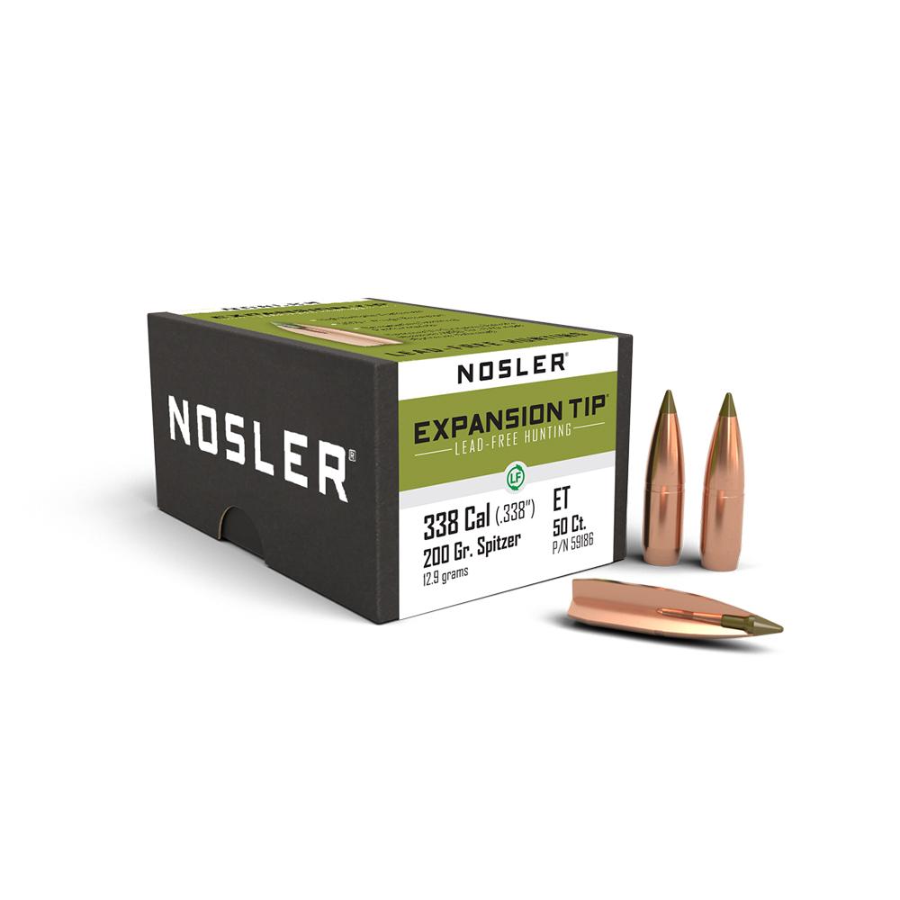 Nosler E-Tip Lead-Free Hunting Rifle Bullets .338 cal .338" 200 gr SPTZ E-TIP 50/ct 1 Nosler E-Tip Lead-Free Hunting Rifle Bullets .338 cal .338" 200 gr SPTZ E-TIP 50/ct